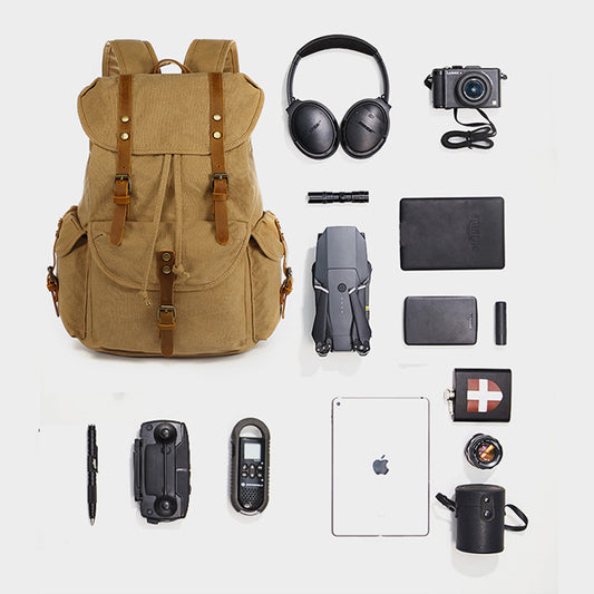 Encrypted Washed Canvas With First Layer Backpacks