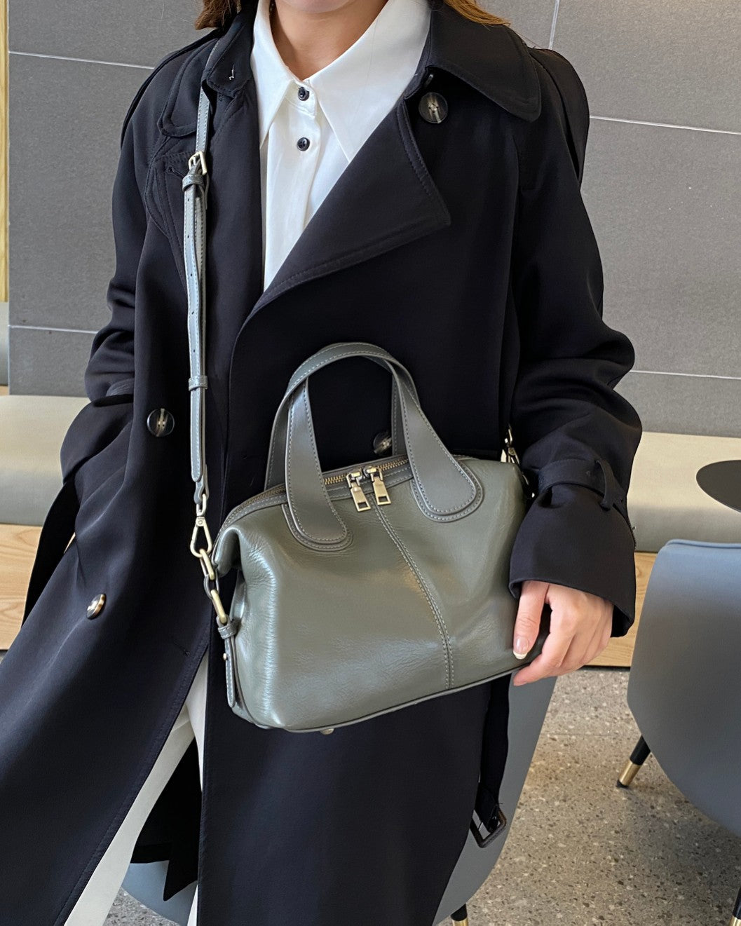 Women's Leather Retro Trendy Vegetable Tanning Shoulder Bags