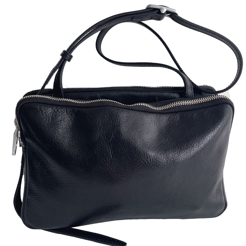 Style Genuine Leather File Simple Twin Crossbody Bags