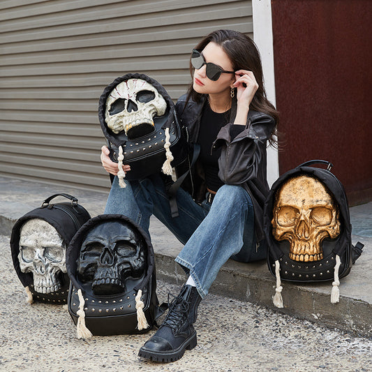 Women's & Men's & 3d Special Leather Skull Ghost Backpacks