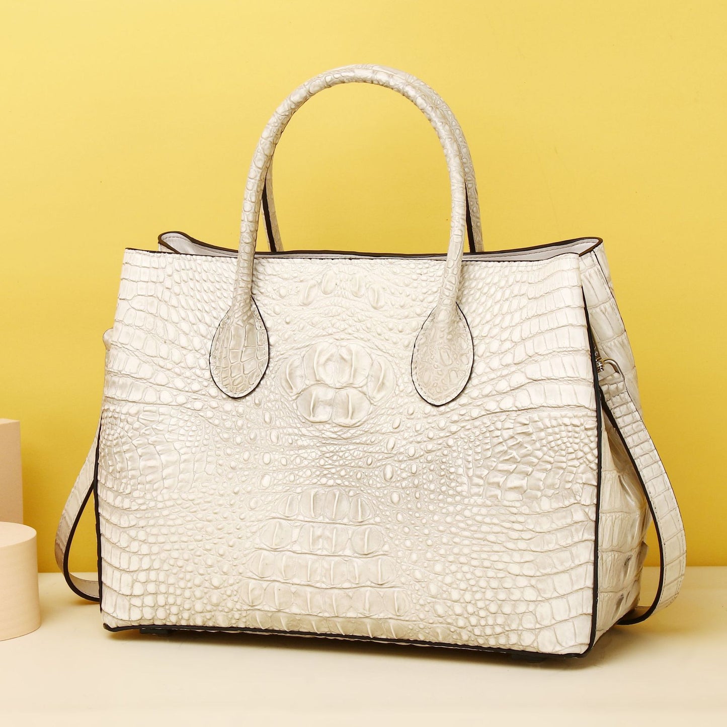 Women's Crocodile Pattern Bone Classic Lady Handbags