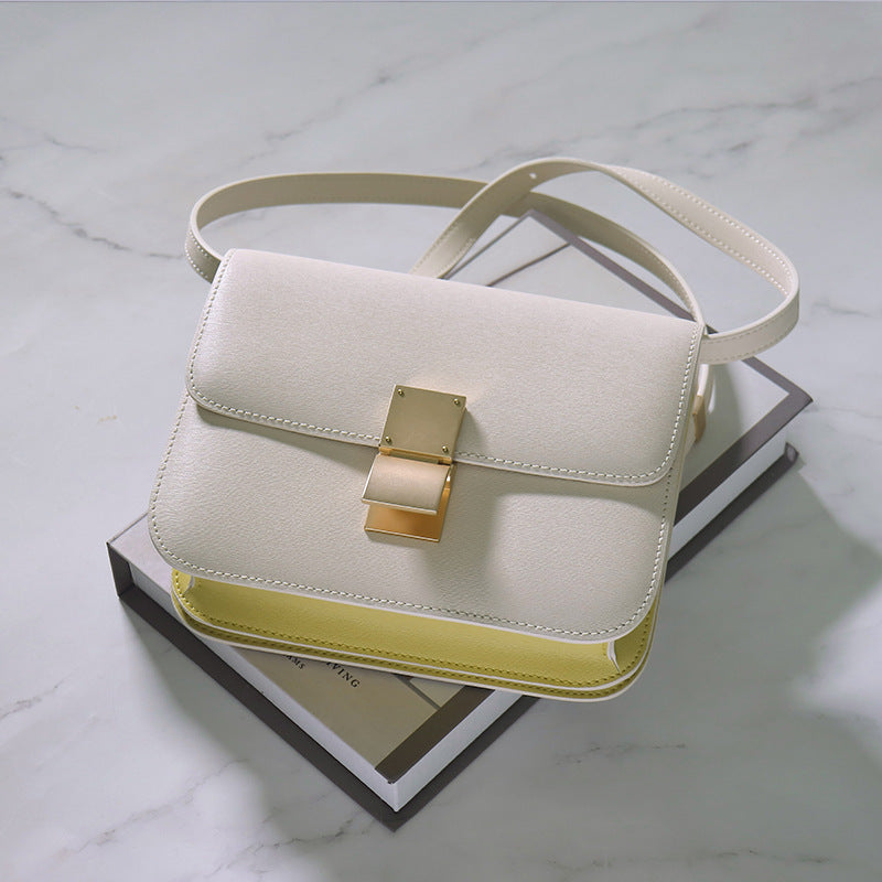 Women's Rub Grain Cowhide Leather Retro Toothpick Crossbody Bags