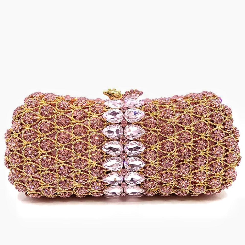 Women's Hollow Jeweled Dinner Banquet Rhinestone Clutch Evening Bags