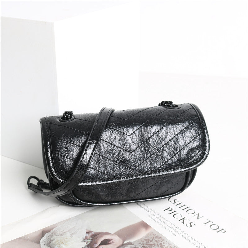 Women's First Layer Cowhide Retro Large Capacity Crossbody Bags