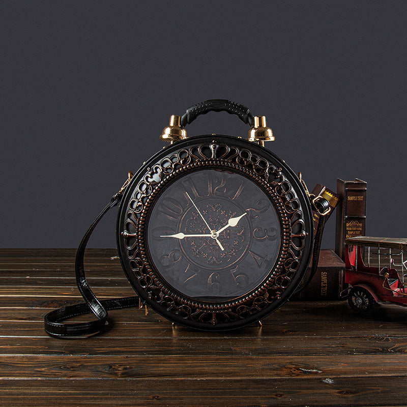 Trendy Innovative Personality Classic Retro Clock Shoulder Bags