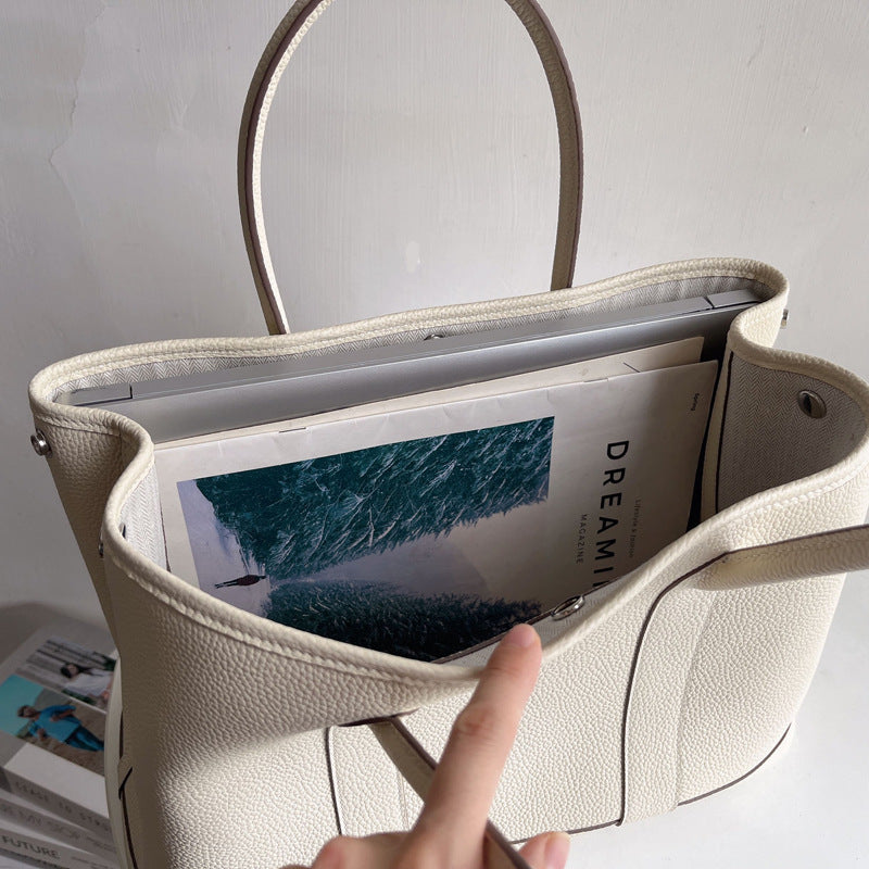 Women's Four-way Use First Layer Cowhide Portable Large Handbags