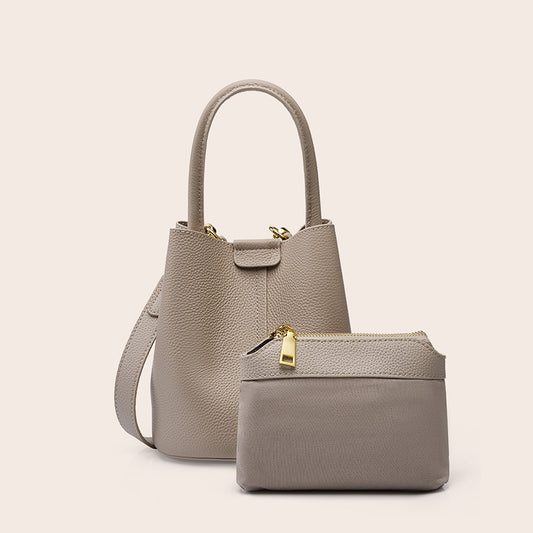 Women's Leather Vegetable Basket Top Layer Commuter High-grade Crossbody Bags