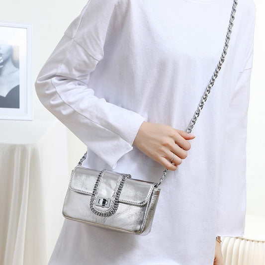 Women's Chain Saddle Mini Underarm Autumn Genuine Crossbody Bags