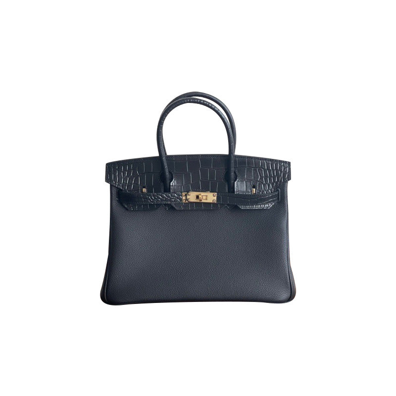 Women's Calfskin With Crocodile Top Layer Leather Handbags