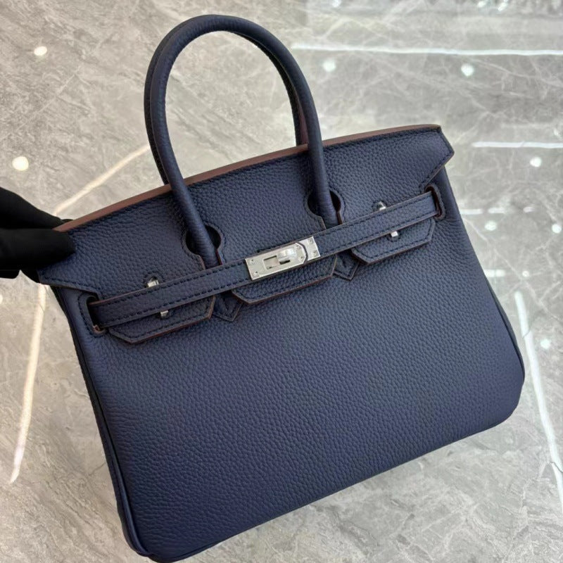 Women's Milkshake White Lychee Pattern First Layer Bags