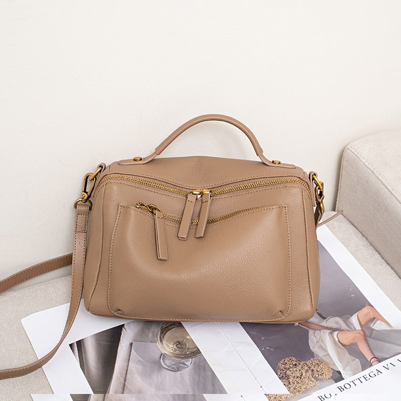 Women's Layer Cowhide Genuine Leather Fashion Advanced Crossbody Bags