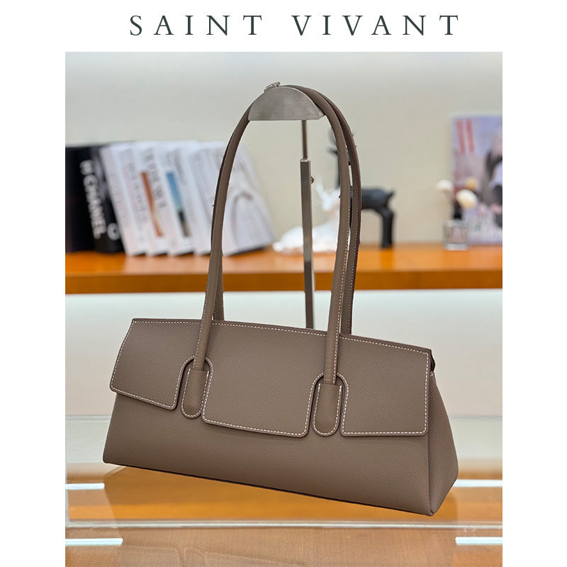 Women's Light Luxury Commuter Genuine Leather Underarm Shoulder Bags