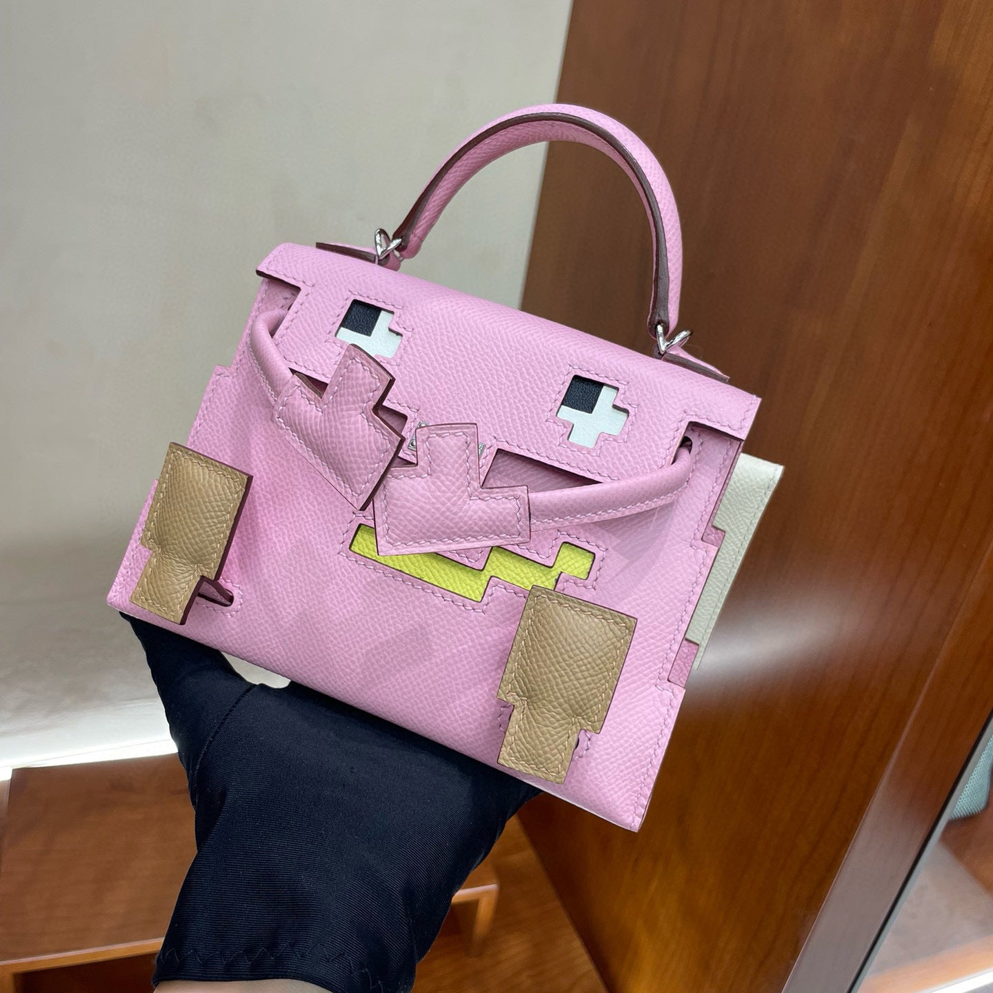 Women's Mosaic Doll First Layer Leather Crossbody Bags